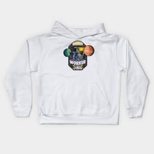 Hardest worker in the space Kids Hoodie